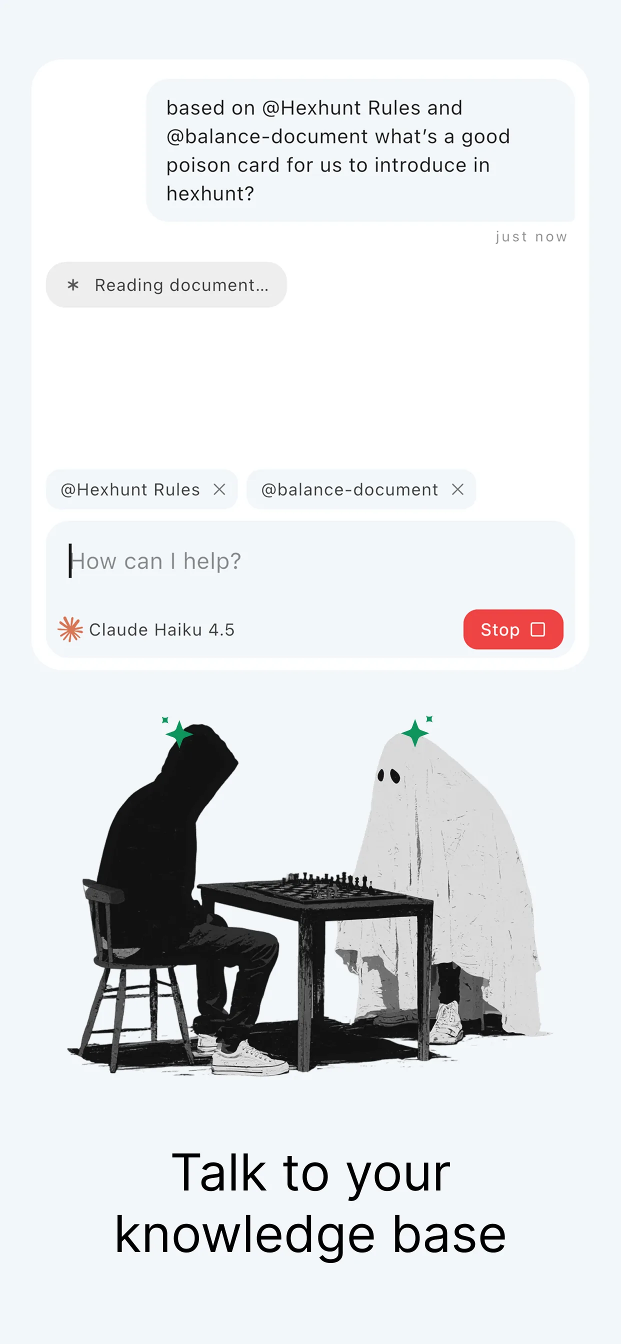 Chatting with your knowledge base in Hillnote